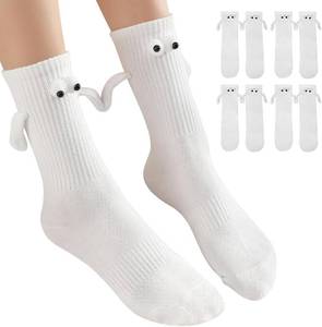lot 34510 image: 4 Pairs Funny Socks, Magnetic Holding Hands Socks, These Suit Both Men and Women