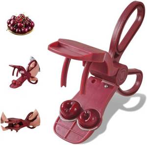 lot 79558 image: Cherry Pitter, Cherries Corer with Hand-held Push Design Olive and Cherry Pitters Corer Tool Quick Portable Pitting Tool for Making Jam (Red)