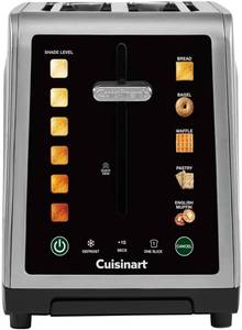 lot 79182 image: Cuisinart SimpliTouch XL 2-Slice Toaster   Extra-Wide Slots, Touchscreen Controls, 7 Shade Settings, Bagel & Reheat Functions, Stainless Steel