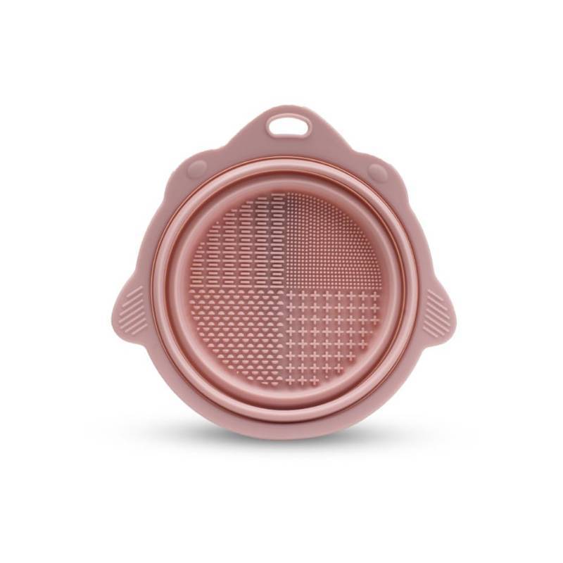 lot 78150 image: Foldable Makeup Brush Cleaner Bowl Silicone Pink Portable Cleaning Tool for Brushes, Powder Puffs, Beauty Blender (1PC)
