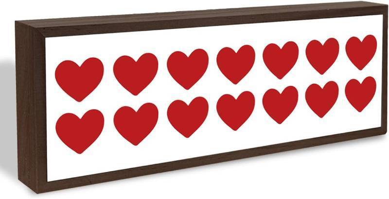 lot 78630 image: Heart Decor Signs, Romantic Decorations for Front Door Living Room, Gallery Decors, Shelf Mantel Decoration, Aesthetic Framed Wooden Box Sign, 9.5x3.1x1 inches Happy Valentines Day 09