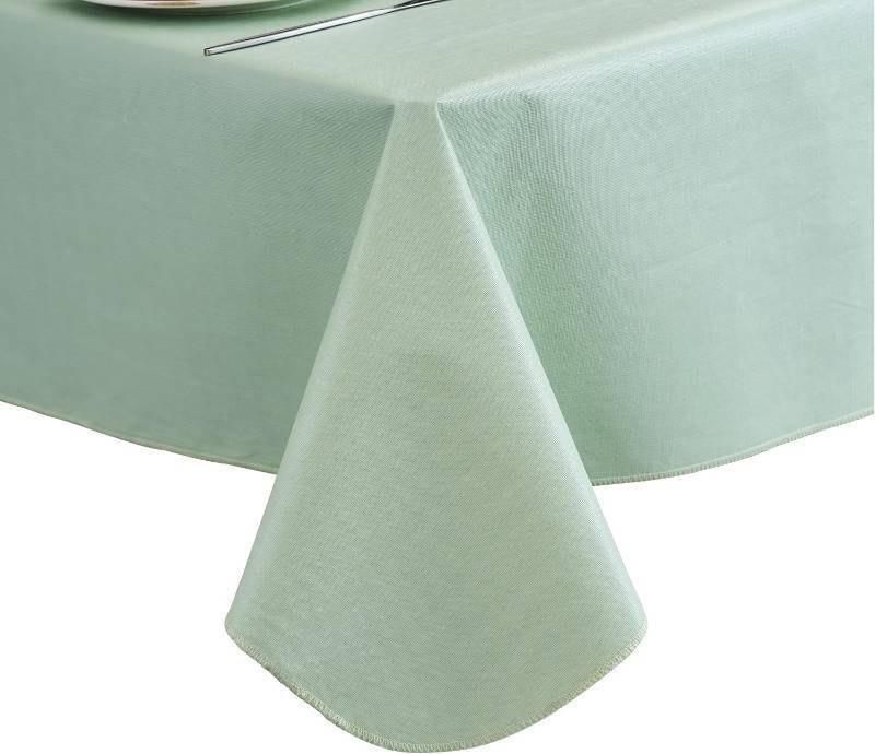lot 78812 image: Rectangular Vinyl Tablecloth with Flannel Backing, Green Size 70x52