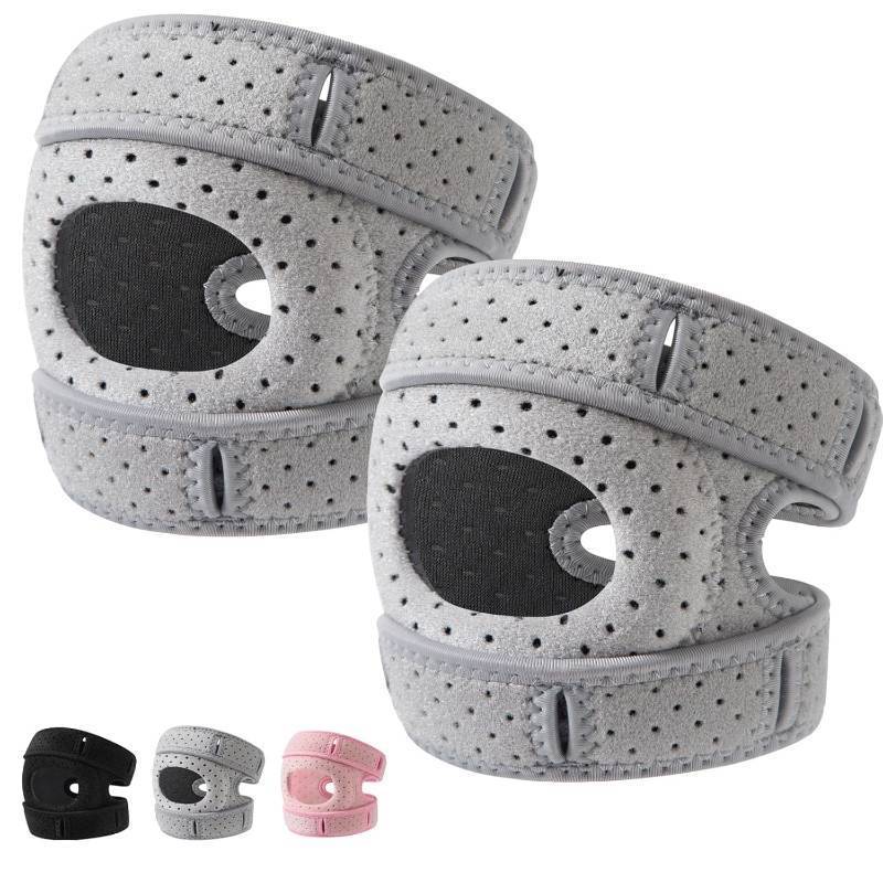 lot 2926 image: Knee Brace,2PCS Knee Brace for Women Men,Pain Relief Adjustable Patellar Tendon Support Sleeves Brace Knee Joint Strap for Hiking,Tennis,Arthritis,Running,Football,Injury Recover(Light Gray,L)