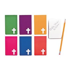 lot 35115 image: Fun Express Colorful Notepads with Cross Cutout, Assorted Colors, Pack of 12
