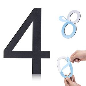 lot 8853 image: 6 Inch Self-adhesive House Numbers, Stainless Steel House Number for Outside, Big Modern House Numbers, Garden Door Address Numbers for House, 911 Visibility Signage (4)