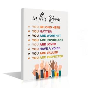 lot 8870 image: Inspirational Wall Art Framed Canvas 12 x 16 in (IN THIS ROOM) - Motivational Entrepreneur Positive Quotes Wall Arts Decor for Home Office Bathroom Bedroom Kitchen Classroom Gym