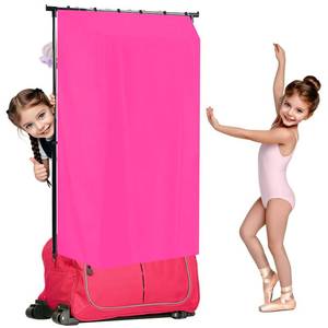 lot 8891 image: Privacy Curtain for Dance Bag Suitcase Portable Changing Room Black Three Sides Privacy Curtain Without Rack Privacy Partition Screens for Dancer Backstage Accessories, Camping (Rose Red)