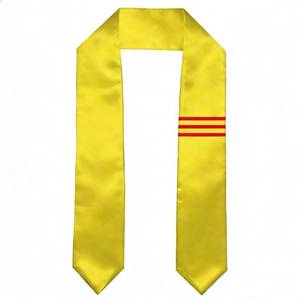 lot 8898 image: SNUWITH South Vietnam Flag Graduation SashStoleScarf 180X13CM Double Sided for Study Aboard International Students Graduation Decoration Item Gift