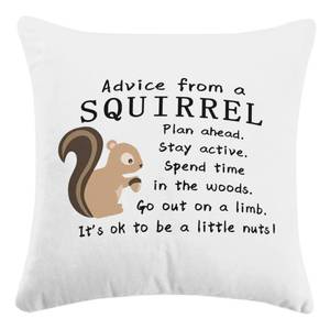 lot 8963 image: Sufamb Squirrel Decorative Pillow Cover, 18 x 18 Inch, Flannel, Animal Print, Animal Lover Gifts, Home Decor