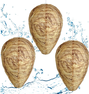 lot 8971 image: Wasp Nest Decoy 3 Pack, Fake Wasp Nest Hanging Outdoor Waterproof, Realistic Brown Hornet Nest Decoy for Wasps and Hornets, Durable Wasp Decoys for Garden, Patio, Under Eaves, Porch