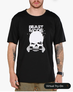 lot 8988 image: Mens T Shirt Short Sleeve Crew Neck T-Shirt Casual Summer Classic Tops Basic Tee Shirts-blue beast mode Large