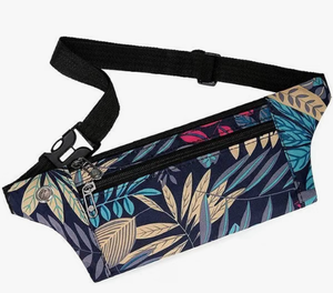 lot 8990 image: Waterproof Fanny Pack Waist Belts with Headphone Port, Slim Running Belt Crossbody Runner Pouch Bag for Workout Walking Fitness Exercise (8511blue)