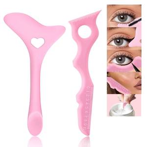 lot 10524 image: HOSAILY 2 Pcs Eyeliner Stencils Silicone Winged Eyeliner Aid Mascara Shield Applicator Guard Multi-Purpose Eye Makeup Tool for Eyeshadow Lipstick Mascara Eyeliner Tool for Women, Beginners (Pink)