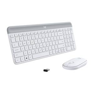 lot 10539 image: Logitech MK470 Slim Wireless Compact Keyboard  - Off White