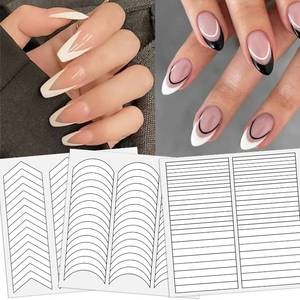 lot 10555 image: MOLILON 1460pcs French Tip Guides Nail Stickers for Nail Art Tool French Manicure Strips Nail Decals for DIY Decoration Nail Art Stencil Tools (Individual Packing, 30 Sheets)