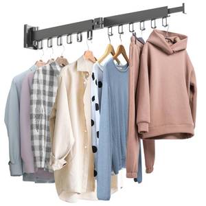 lot 10562 image: Clothes Drying Rack Wall Mounted, Laundry Drying Rack, Retractable,Collapsible(Two-Fold),Clothes Drying Rack for Indoor Outdoor, Space Saver Organizer for Balcony, Laundry, Living Room, Bathroom