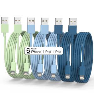 lot 10566 image: TIKRO Apple MFi Certified 6Pack iPhone Charger - 3366610 FT Lightning Cable USB High Speed Nylon Braided Fast Charging Cord Compatible for iPhone 14131211 Pro MaxXS MAXXRXSX876 Plus