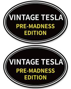 lot 10570 image: 2 Pack Anti Elon Vintage Pre Madness Edition Magnet - Vinyl Coat of Arms Auto Bumper Magnet