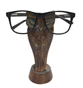 lot 10589 image: VANIYA CRAFTS Wooden Owl Shaped Sunglasses Holder Stand Display Rack for Eyeglass , Eyewear Retainer-Sunglasses, Spectacle Frame, with Owl Shape, Home Office Desktop Decor (Walnut)