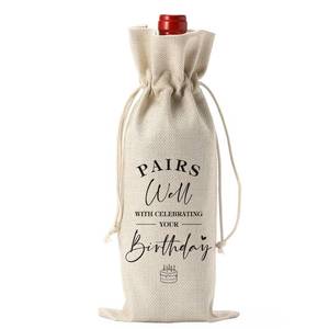 lot 10602 image: Happy Birthday Gifts for Women & Men - 20 to 60 Year Old Ideas - Wine Bottle Bags