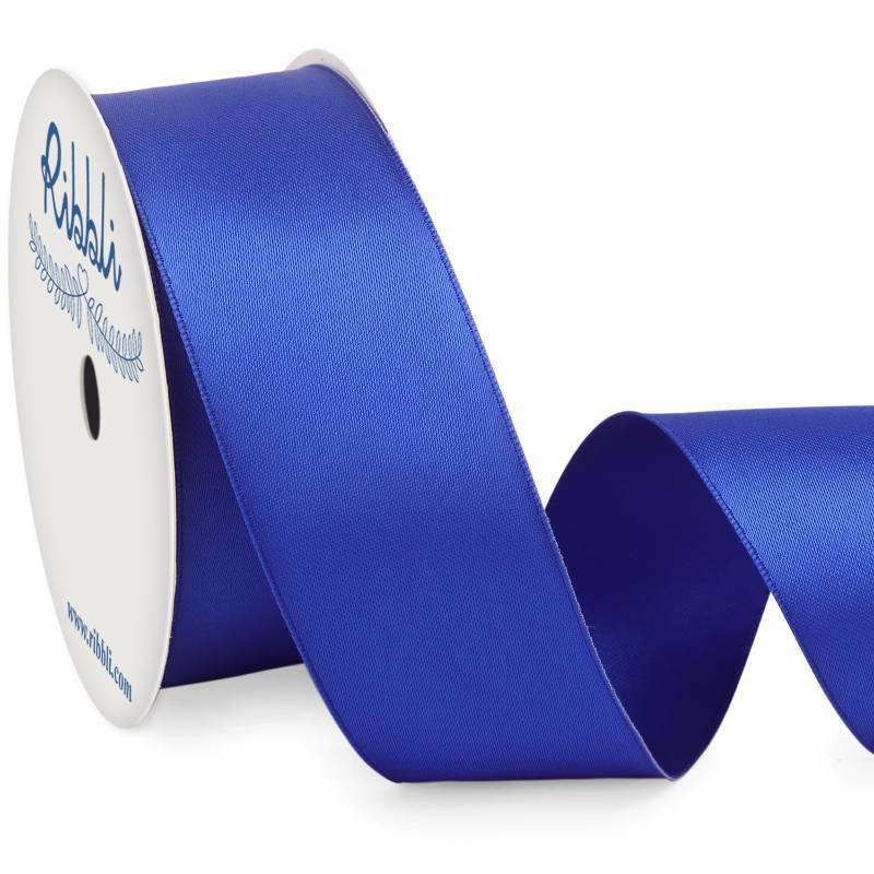 lot 60258 image: Ribbli Royal Blue Double Faced Satin Wired Ribbon 1.5 Inch Blue Christmas Ribbon for Gift Wrapping Wreaths Garland Tree Decoration Crafts Home Decor-Continous 10 Yards