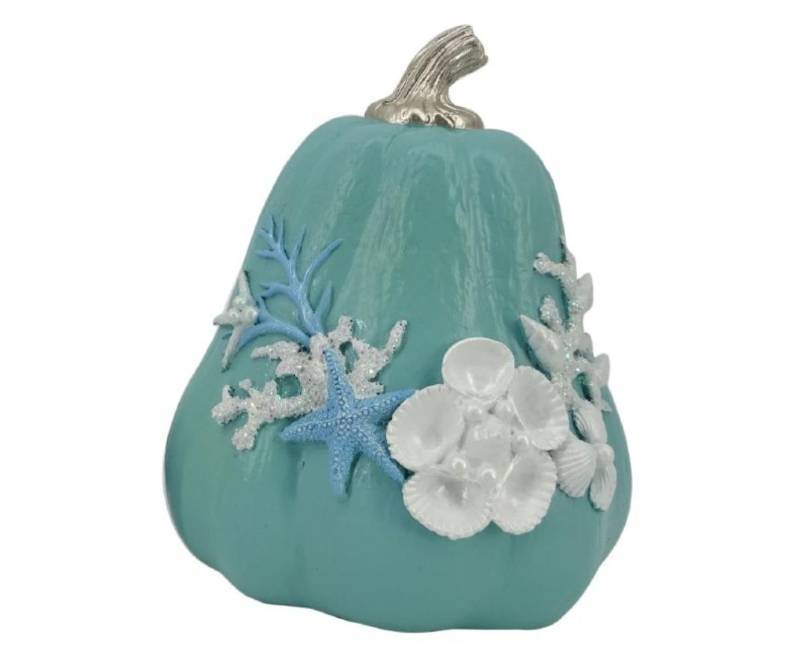 lot 19357 image: 8 Polyresin Pumpkin with Shells