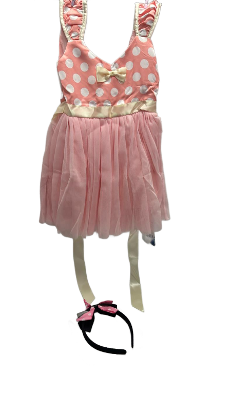 lot 10342 image: Girls Sleeveless Dress with Polka Dot Print and Tulle Skirt size 56