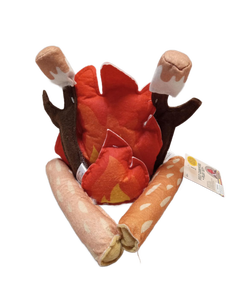 lot 9162 image: Felt Campfire Play Set 4 Piece Set with Logs Marshmallows Roasting Sticks