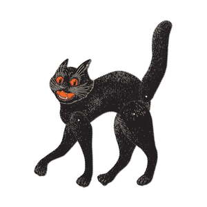 lot 9171 image: Retro Vintage Halloween Jointed Scratch Cat 20 inches - 1 per pack