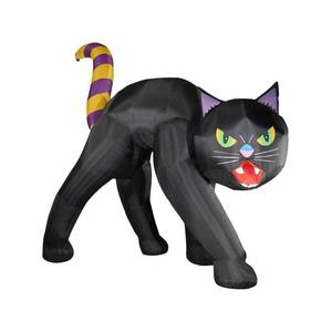 lot 9177 image: Haunted Hill Farm 20 Ft Black Cat Inflatable   Halloween Blow Up  Airblown Inflatable  HIBCAT201-L - Retail $293