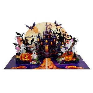 lot 10355 image: TaNoTool Haunted Castle 3D Greeting Card, Halloween Pop Up Card Gift for Family Kid Him Her Men Women, Blank Notecard, Paper Decor, Boy Girl Birthday Cards funny Chrismas gifts