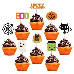 lot 10364 image: 32 pcs Halloween Ghost Boo Glitter Cupcake Toppers Ghost Boo 32 Pack Cupcake Topper muffin for Halloween, Birthday Decoration Party Supply (Frankenstein)