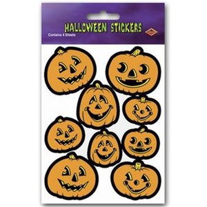 lot 10368 image: Beistle 4 34  x 7 12  Jack-O-Lantern Sticker 28Pack 04001