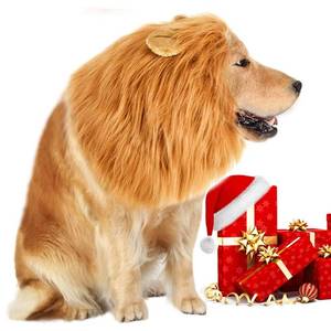 lot 10382 image: Lion Mane Costume for Dog - Lion Dog Costume Lion Wig Funny Adjustable Easy to Fit Medium to Large Sized Dog for Halloween Christmas Party with Ears, Large Dog Costume for Pet as Lion King