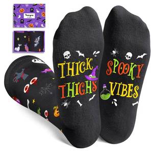 lot 10398 image: HAPPYPOP Spooky Halloween Gifts - Horror Pumpkin Gift, Pumpkin Spooky Socks, Halloween Sock Stocking Stuffer