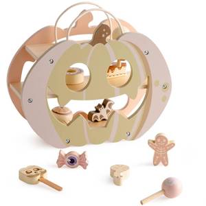 lot 110434 image: ROBOTIME Wooden Dessert House Play Food Set - 11 Piece Pretend Toy Food with Donuts, Cakes, Ice Cream & Lollipops, Portable Carry Rope, Educational Play Kitchen Accessories Gift for Toddlers Kids