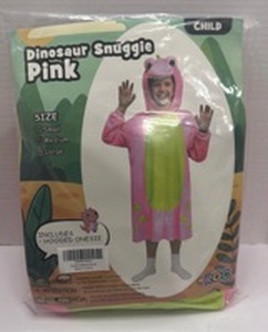 lot 110449 image: Dinosaur Snuggie Pink Child Hooded Onesie - pre k med