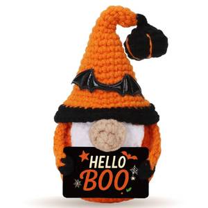 lot 110471 image: Skyists Cute & Spooky Halloween Pumpkin Gnome, Mini Crochet Fall Gift for Table Friend Coworker Girlfiend Fall Table Decor for Women Autumn Decoration for Halloween Thanksgiving Office Desk Decor