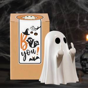 lot 110484 image: Lemonus Funny Halloween Ghost Desk Decorations -Finger Ghost Figurine, Small Ghost Statue, Spooky Cute Ghost Decor for Home, Office or Shelf -Funny Halloween Decorations Gift