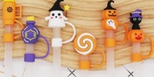 lot 110504 image: Halloween Themed Pen Set 6-Piece Assorted Characters straw tops