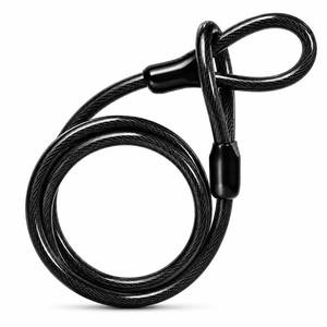 lot 10608 image: FEUOWEL Bike Cable Lock Security Cable with Loops - 38 inch (10 mm) Heavy-Duty Locking Cable, Vinyl Coated Steel Cable Bike Chain Security Chain (4ft, 7ft, 15ft)