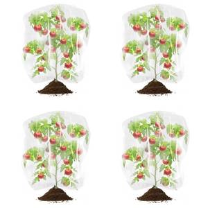 lot 10617 image: ESOHOT Blueberry Bush Netting Cover with Drawstring 4 Pack Tree Netting for Cicadas Plant Covers Tomato Protective Cover Netting Barrier for Protect Plant Fruits (4.9FT3.3FT)