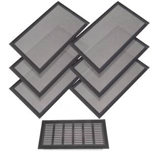 lot 10635 image: Shappy 6 Pack Magnetic Mesh Vent Covers for Floor, 8 x 14 Inch, Black