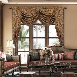 lot 10661 image: Loom and Mill Vintage Jacquard Waterfall Valance for Living Room, W59 inch