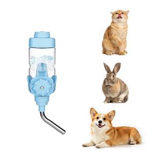 lot 10687 image: Vannon Water Bottle for Small Animals, 15oz Top-Fill Pet Dispenser, Blue