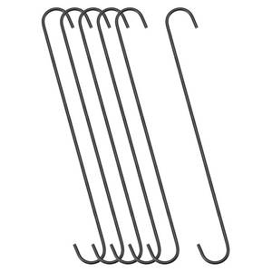 lot 10690 image: uxcell S Hanging Hooks, 16inch400mm Extra Long Steel Hanger, Indoor Outdoor Uses for Garden, Bathroom, Closet, Workshop, Kitchen, Black, 6Pcs