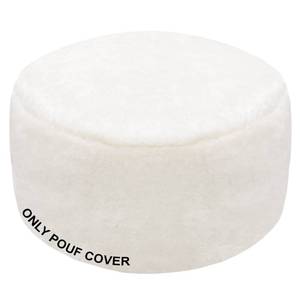 lot 10700 image: GLAXYFUR Unstuffed Ottoman Pouf Cover,Sherpa Fleece Faux Fur Foot Stool, 20x12 Inches Storage Solution, Floor Bean Bag (No Filler),Foot Rest for Living Room, Bedroom, Cover ONLY (Faux Fur, White)