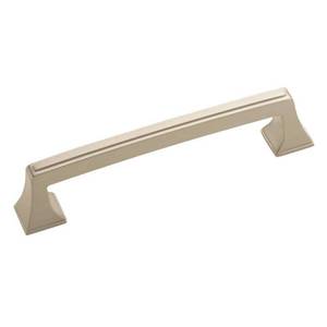 lot 10715 image: Amerock Bp53529 Mulholland 5-116  Center To Center Handle Cabinet Pull - Nickel set of 3