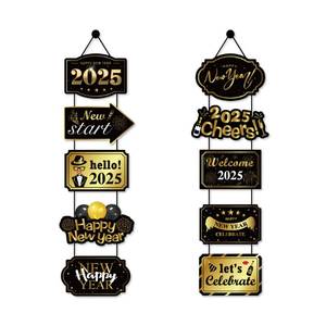 lot 107571 image: Happy New Year 2025 Door Decorations, New Year Eve 2025 Banner, New Years Decorations,New Year Eve Party Supplies