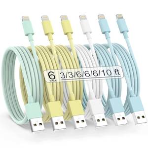 lot 107575 image: SISXSO 6Pack(3366610 FT) Apple MFi Certified iPhone Charger Lightning Cable Fast Charging iPhone Charger Cord Compatible iPhone14131211Pro MaxXS MAXXRXSX87Plus iPad AirPods-Multicolor